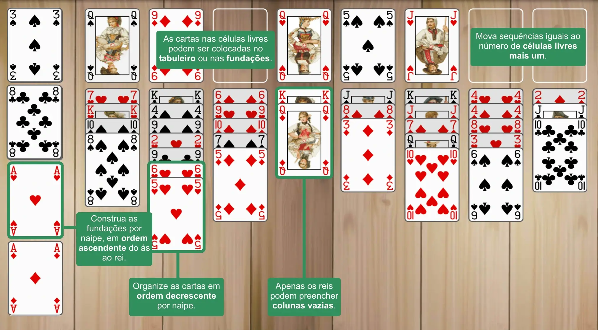 Regras do Eight Off Paciência