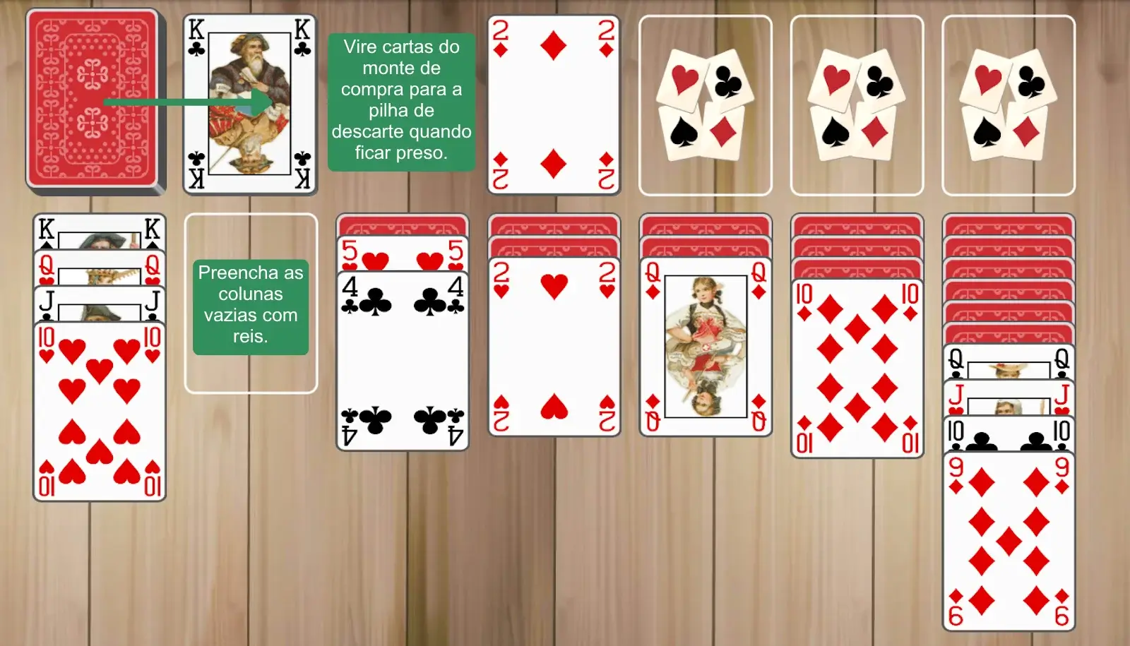 Use os espaços vazios com sabedoria e compre do monte de compra quando ficar preso