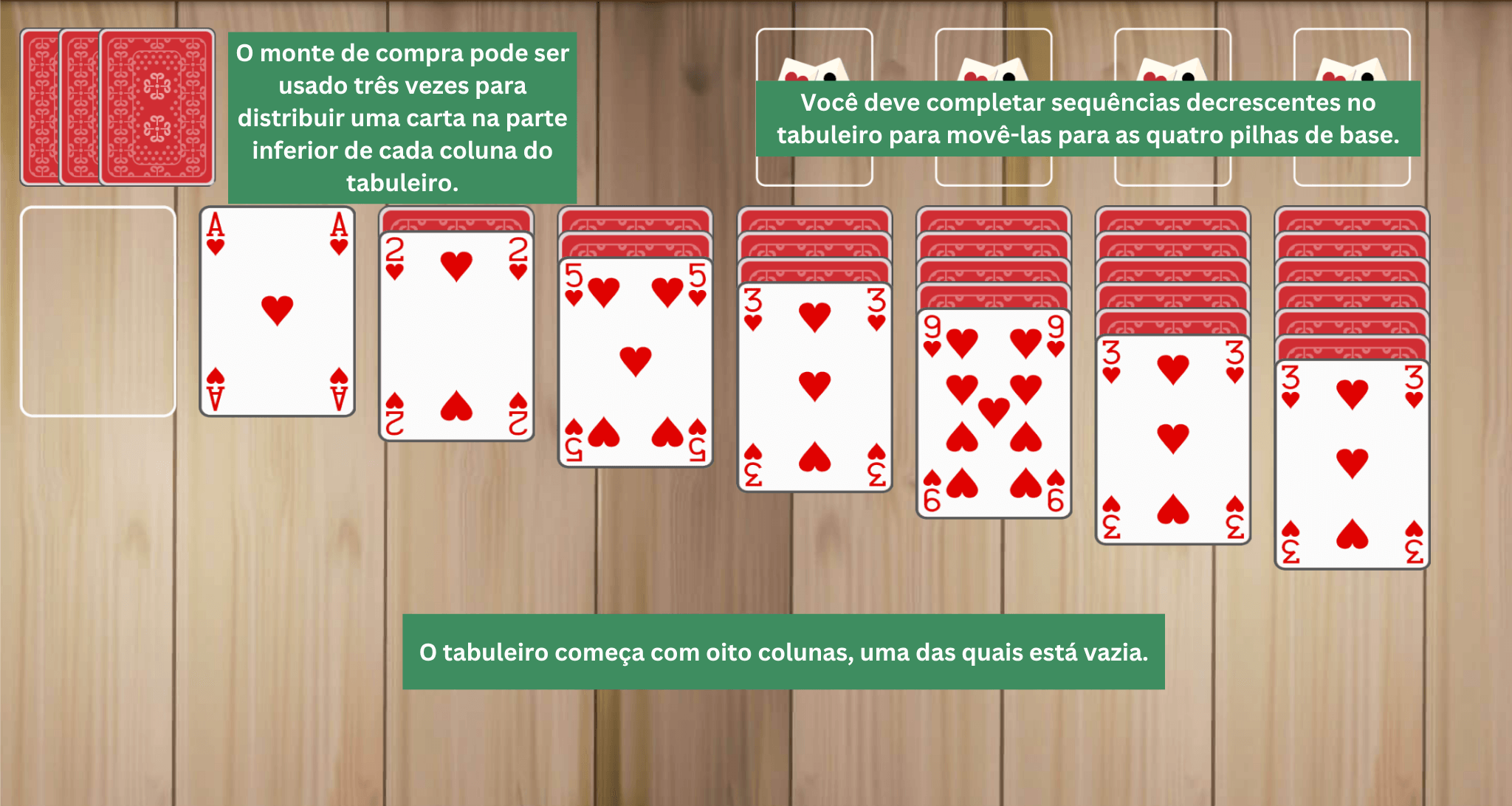 Configuração do Paciência Spiderette